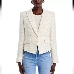 Veronica Beard Diego Dickey Jacket. Long Sleeve Blazer. Tweed. Cotton. Size 2.